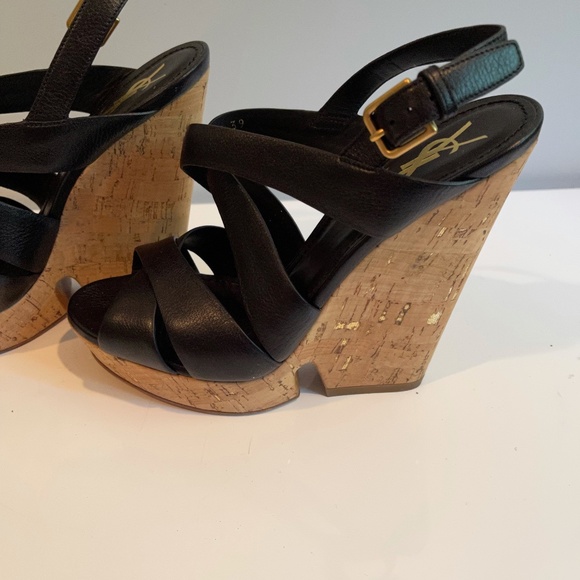 YSL Black Wedge Size 39 - Picture 3 of 6